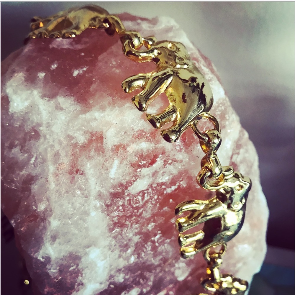 Vintage gold elephant belt